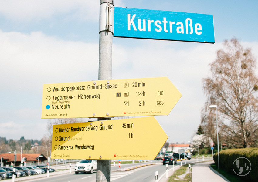 Wegweiser Kurstraße Gmund am Tegernsee
