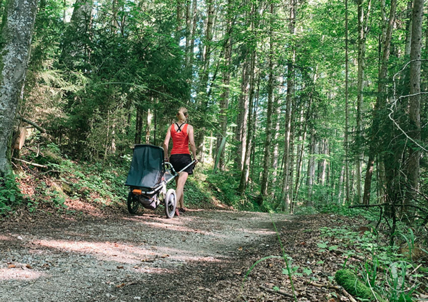 Mangfall Wanderung mit Kinderwagen