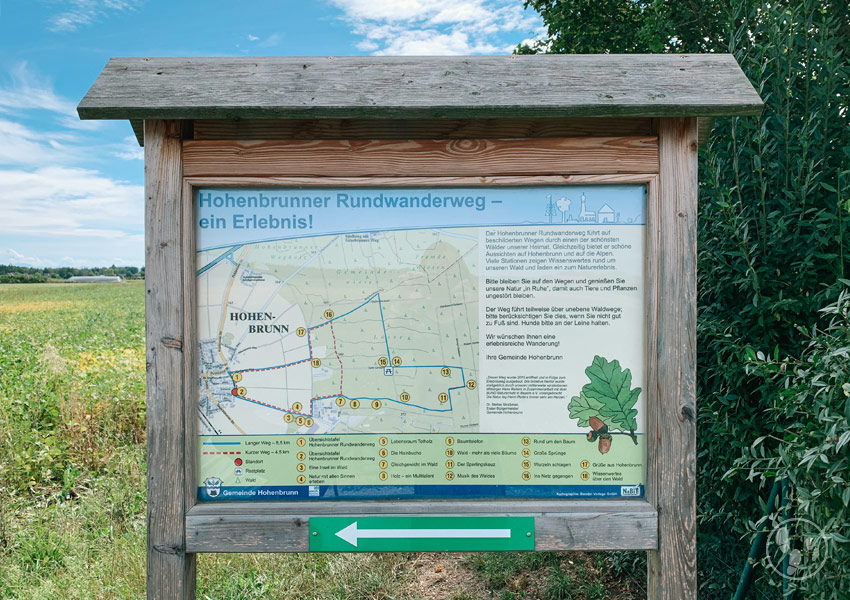Übersichtskarte zum Hohenbrunner Rundwanderweg